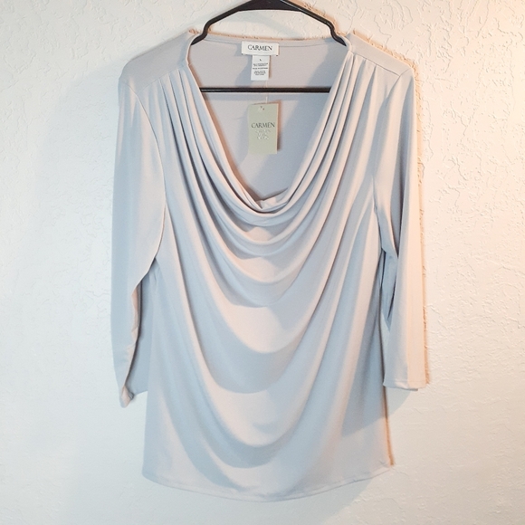 Carmen Marc Valvo 3/4" Sleeve Blouse - Picture 2 of 5